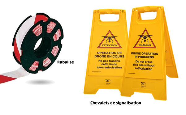 chevalets de signalisation et rubalise