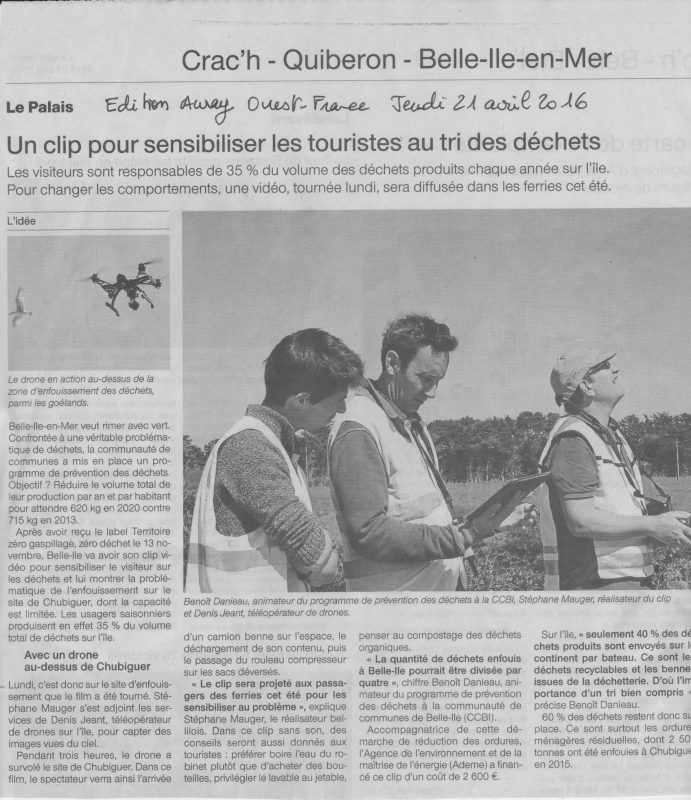 OuestFrance - Page Le Palais - 21 avril 2016