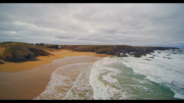 Plage de donnant, l’hiver, à Belle-île-en-mer, dans le Morbihan (56)