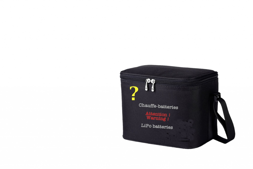 2e prototype de sac chauffe-batteries, avec chaufferettes, pour drones