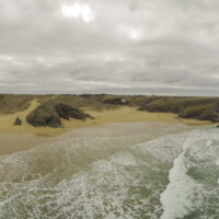 Photo panoramique de la plage de Donnant, à Belle-île-en-mer, dans le Morbihan (56)
